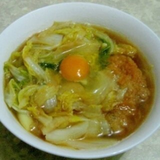 白菜とフライドチキンの野菜煮込みラーメン